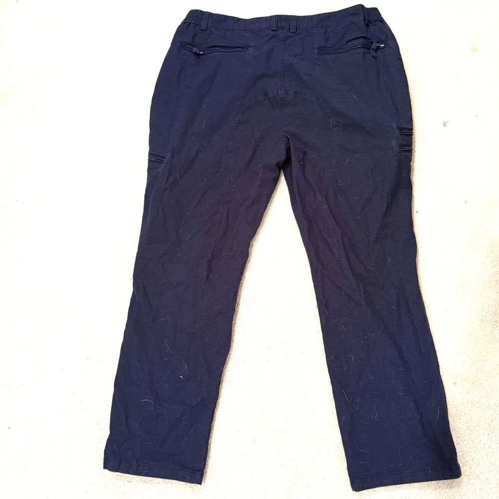 Men's Blue Tactical Pants Combat Cargo Military Casual Hiking 40x30 Zip Pockets - Picture 2 of 6